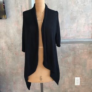 Mossimo Rayon Waterfall Open Sweater Black Medium